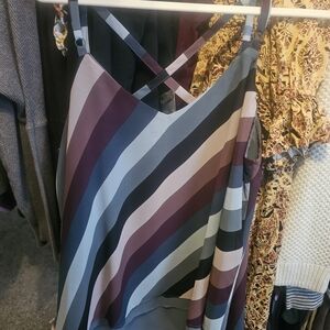 torrid Striped Satin Cami in Mauve, Dusty Blue, Black